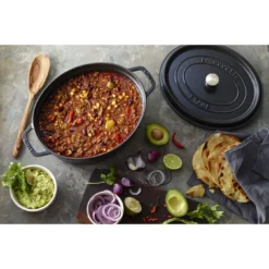 Staub Gietijzeren Braadpan 27 Cm / 3,25 L, Ovaal, Zwart -Heet Kook Verkoop 000017579