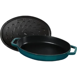 Staub Ovenschaal Met Deksel 33 Cm, Ovaal, La-mer -Heet Kook Verkoop 40501 125 0 6