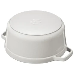 Staub Gietijzeren Braadpan 24 Cm / 3,8 L, Rond, White Truffle -Heet Kook Verkoop 40501 412 0 4