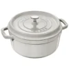 Staub Gietijzeren Braadpan 26 Cm / 5,25 L, Rond, White Truffle -Heet Kook Verkoop 40501413