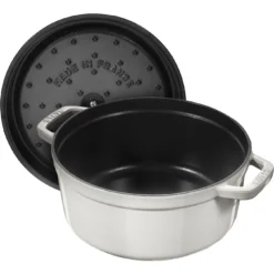 Staub Gietijzeren Braadpan 26 Cm / 5,25 L, Rond, White Truffle -Heet Kook Verkoop 40501413 1