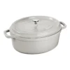 Staub Gietijzeren Braadpan 31 Cm / 5,5 L, Ovaal, White Truffle -Heet Kook Verkoop 40501416