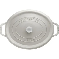 Staub Gietijzeren Braadpan 31 Cm / 5,5 L, Ovaal, White Truffle -Heet Kook Verkoop 40501416 3