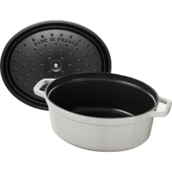 Staub Gietijzeren Braadpan 31 Cm / 5,5 L, Ovaal, White Truffle -Heet Kook Verkoop 40501416 5