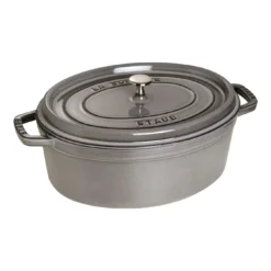 Staub Gietijzeren Braadpan 33 Cm / 6,75 L, Ovaal, Grafietgrijs