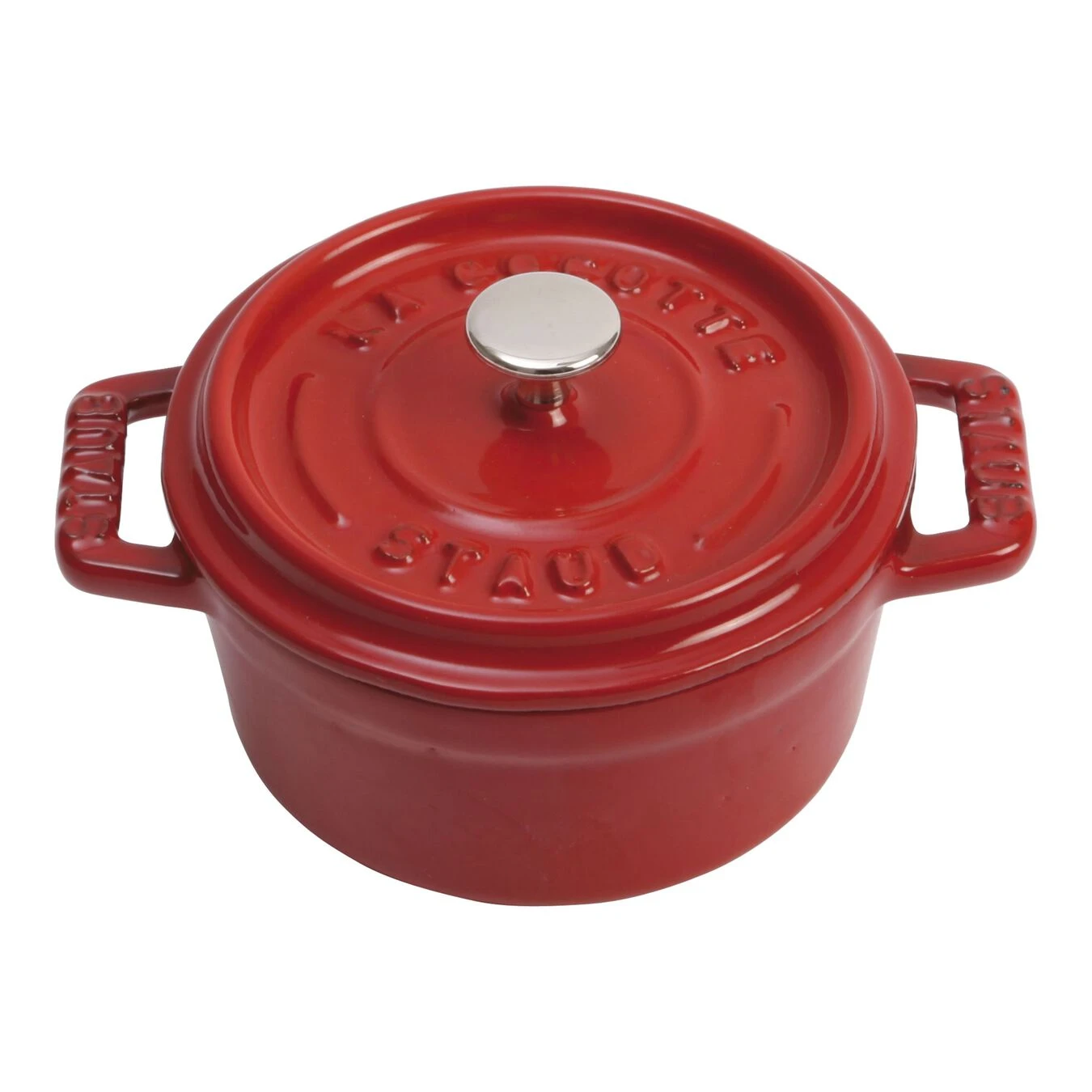 Staub Mini Braadpan 10 Cm / 250 Ml, Rond, Kersenrood 3 Staub Mini Braadpan 10 Cm / 250 Ml, Rond, Kersenrood