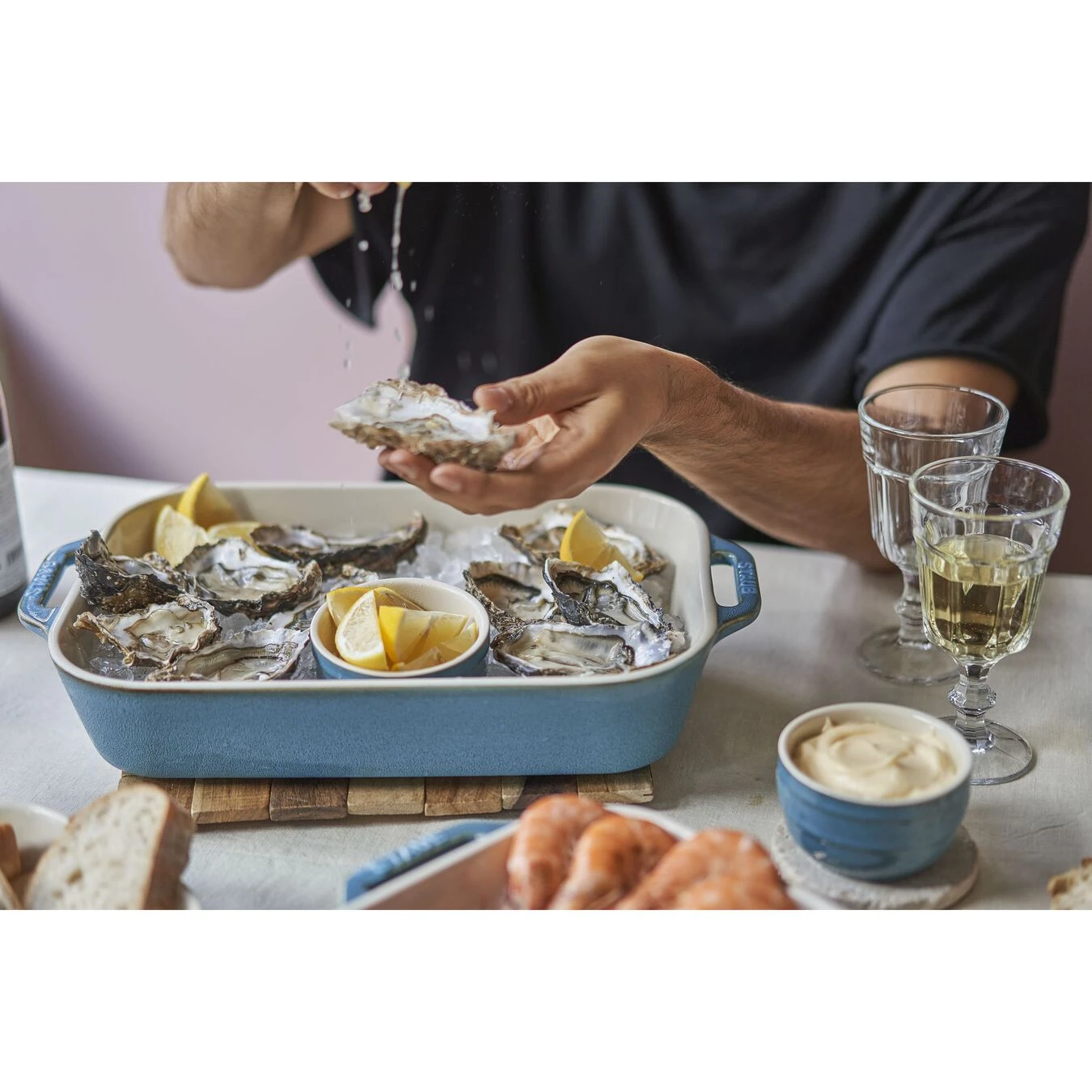 Staub Ovenschaal 34 Cm, Rechthoekig, Antiek Turquoise 4 Staub Ovenschaal 34 Cm, Rechthoekig, Antiek Turquoise - Afbeelding 2