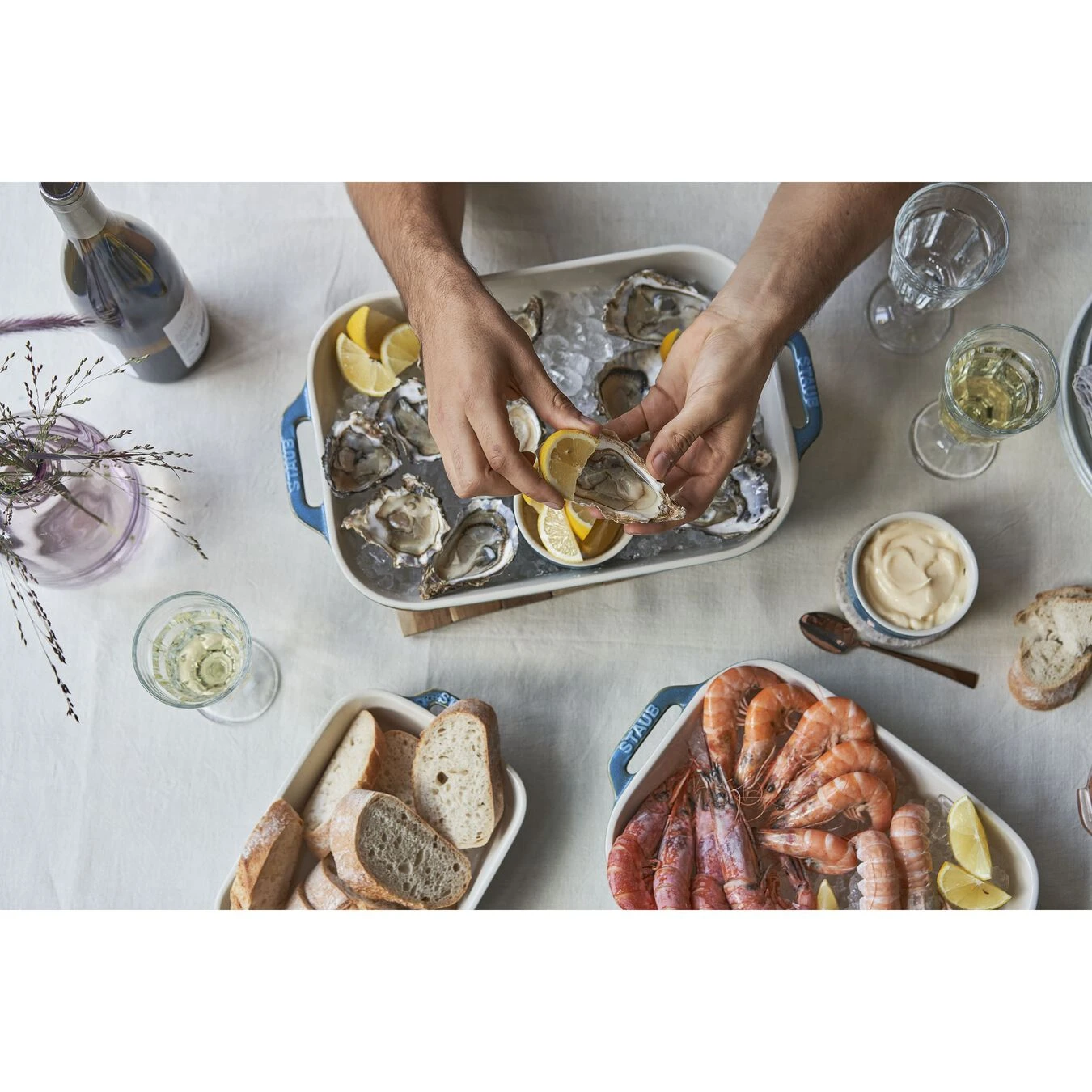 Staub Ovenschaal 34 Cm, Rechthoekig, Antiek Turquoise 5 Staub Ovenschaal 34 Cm, Rechthoekig, Antiek Turquoise - Afbeelding 3