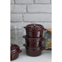 Staub Mini Braadpan 10 Cm / 250 Ml, Rond, Grenadine Rood -Heet Kook Verkoop 750032262