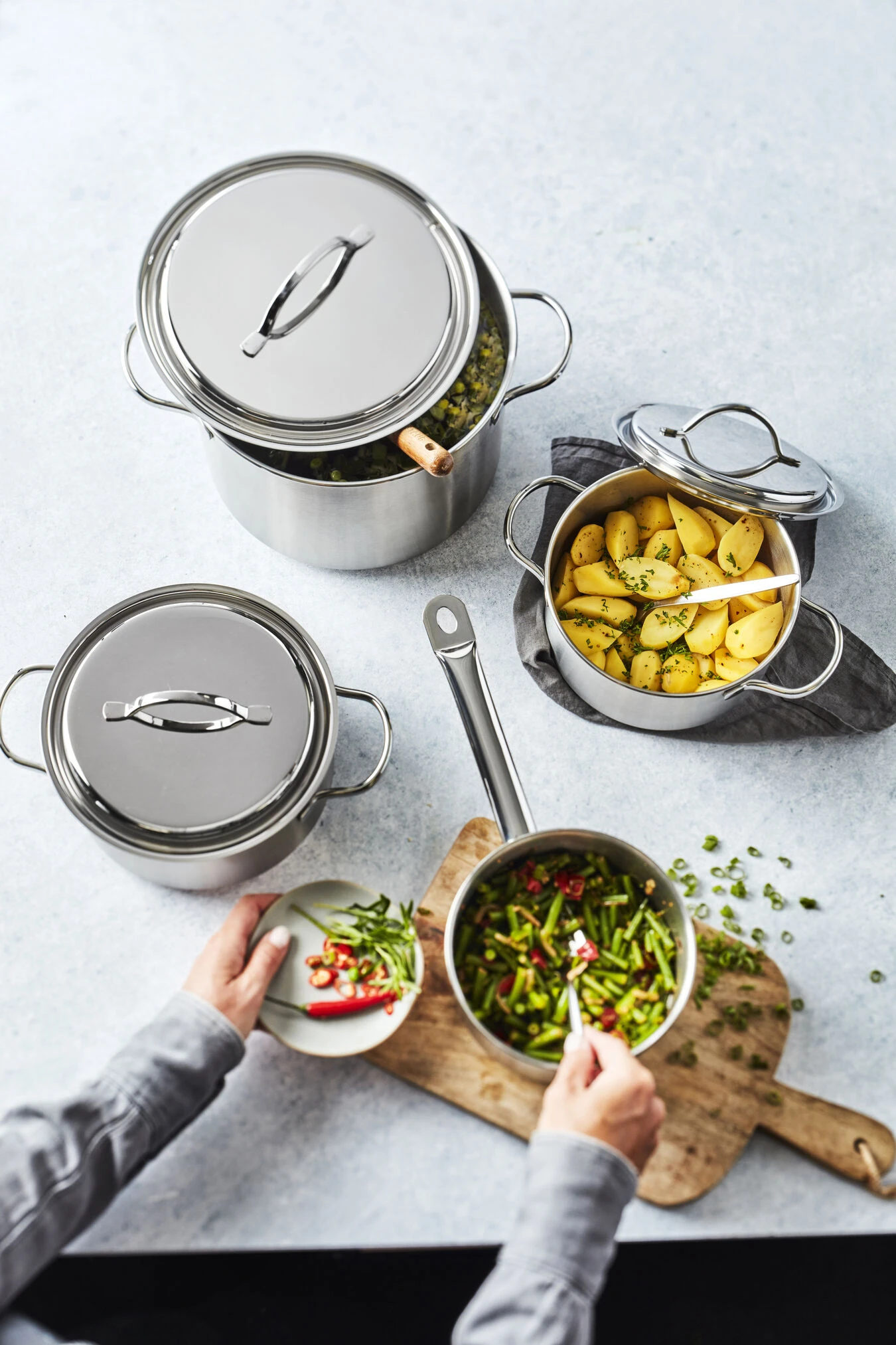 Demeyere Pannenset, 4-delig 4 Demeyere Pannenset, 4-delig - Afbeelding 2